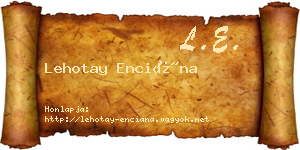 Lehotay Enciána névjegykártya